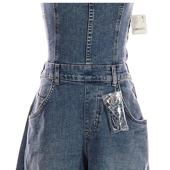 NWT Free People We The Free Je Suis Pret Barrel Jumpsuit Denim $148 - Picture 7 of 15